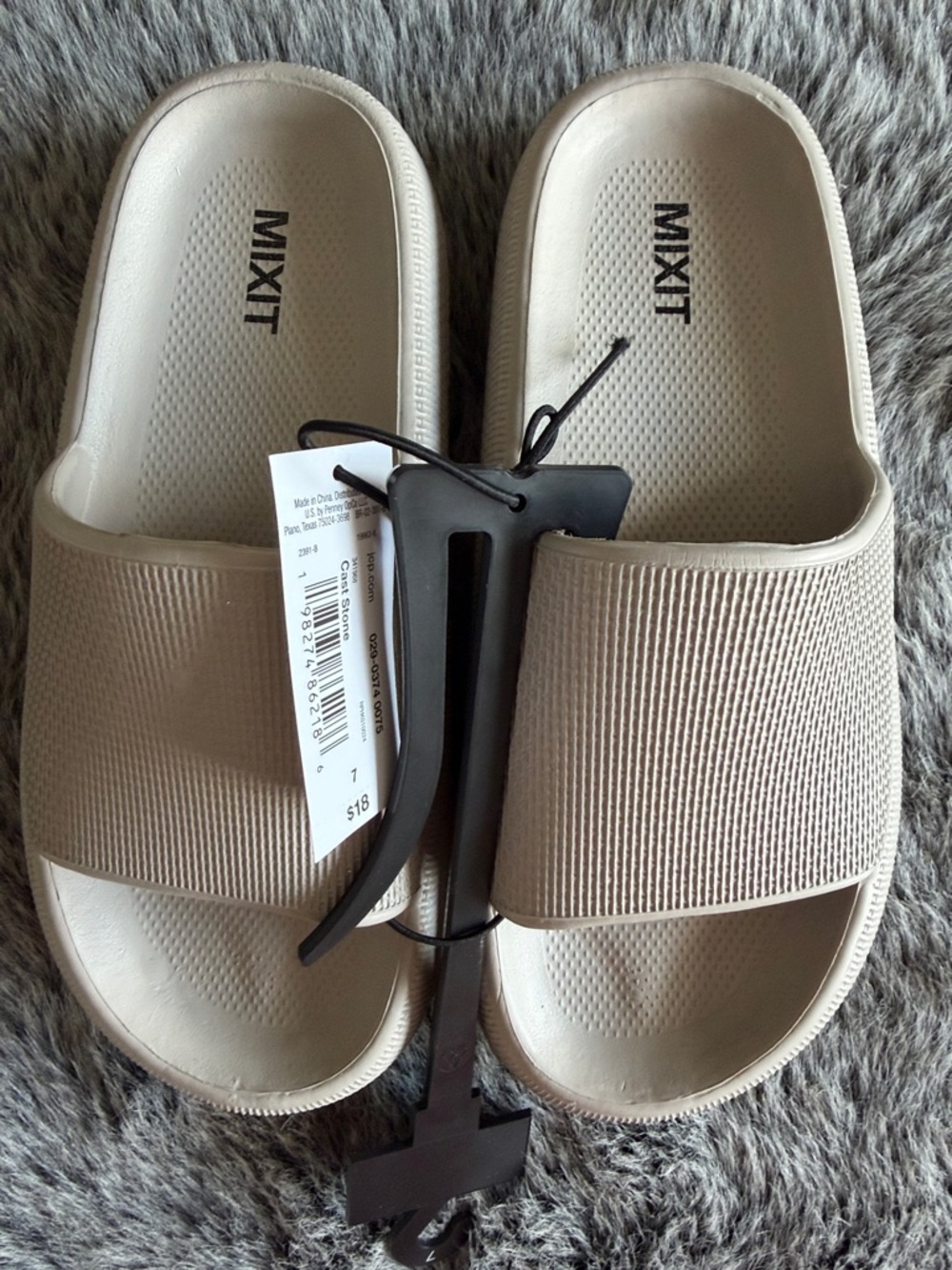 Mixit Taupe Beige Slide Sandals